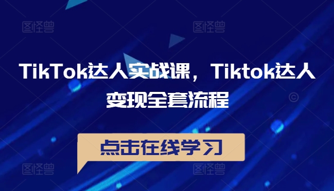 TikTok达人实战课，Tiktok达人变现全套流程-云网创