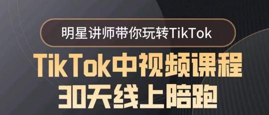 TikTok中视频课程30天线上陪跑,明星讲师带你玩转TikTok-云网创