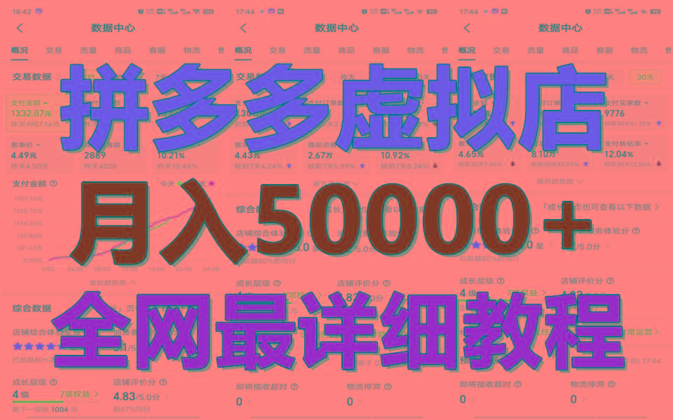 拼多多虚拟电商训练营月入50000+你也行，暴利稳定长久，副业首选-云网创