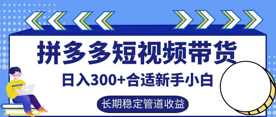 拼多多短视频带货日入300+,实操账户展示看就能学会-云网创