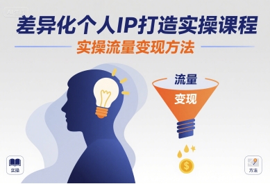 差异化个人IP打造实操课程，实操流量变现方法-云网创