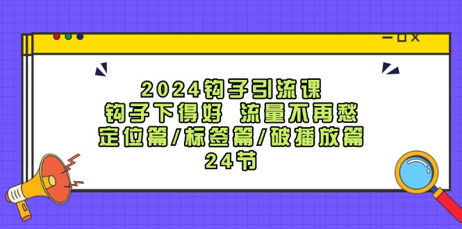 2024钩子引流课：钩子下得好流量不再愁，定位篇/标签篇/破播放篇/24节-云网创