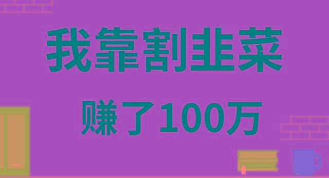 我靠割韭菜赚了 100 万-云网创