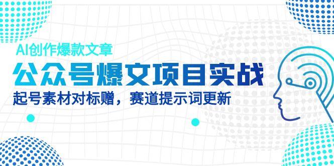 公众号爆文项目实战,AI创作爆款文章,起号素材对标赠(附赛道AI提示词-云网创