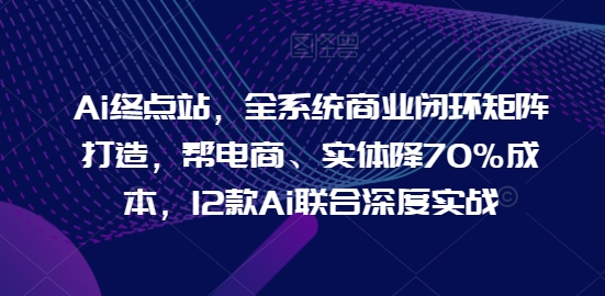 Ai终点站，全系统商业闭环矩阵打造，帮电商、实体降70%成本，12款Ai联合深度实战【0906更新】-云网创