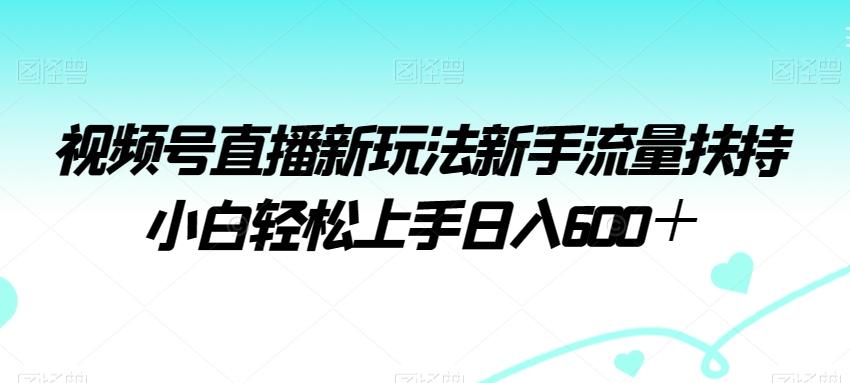 视频号直播新玩法新手流量扶持小白轻松上手日入600＋【揭秘】-云网创