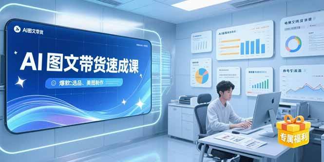 （15416期）AI图文带货速成课，养号引流秘籍，爆款选品策略，美图制作全流程-云网创