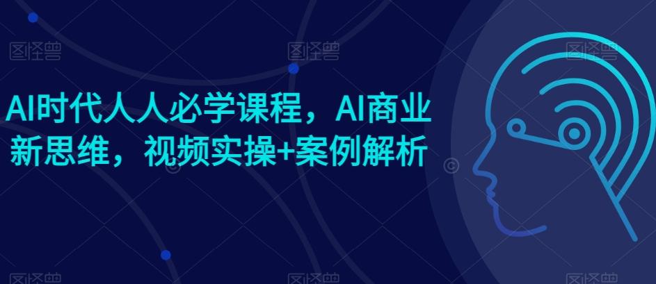 AI时代人人必学课程，AI商业新思维，视频实操+案例解析【赠AI商业爆款案例】-云网创