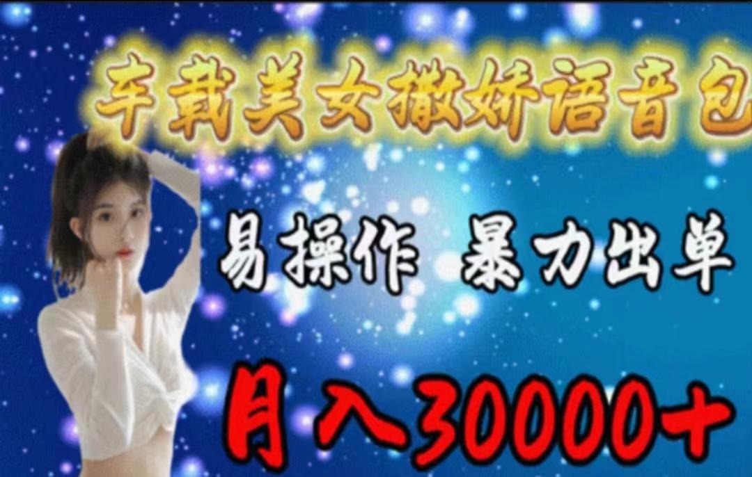 车载美女撒娇语音包,执行就出单,月入3000+,小白看完课程就能马上实操-云网创