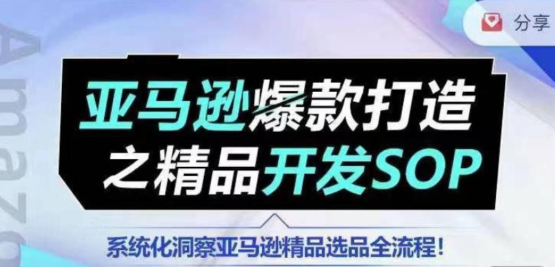 【训练营】亚马逊爆款打造之精品开发SOP,系统化洞察亚马逊精品选品全流程-云网创