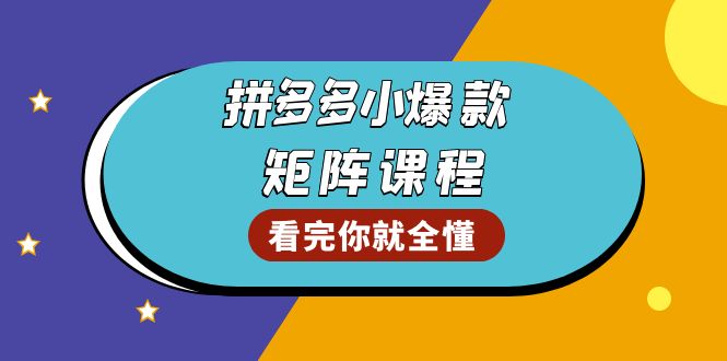 拼多多爆款矩阵课程：教你测出店铺爆款，优化销量，提升GMV，打造爆款群-云网创
