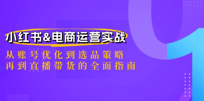 小红书&电商运营实战：从账号优化到选品策略，再到直播带货的全面指南-云网创