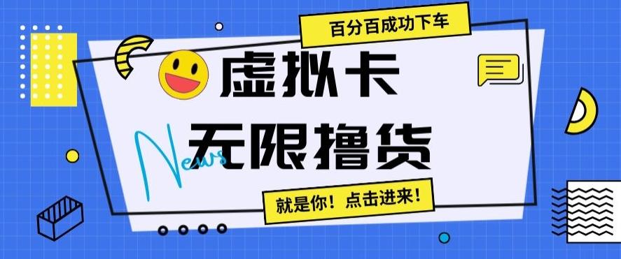 虚拟卡无限撸货，百分百成功下车【仅揭秘】-云网创