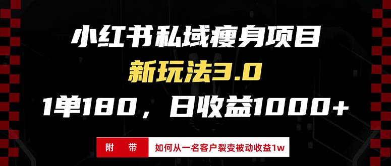 小红书瘦身项目3.0模式，新手小白日赚收益1000+(附从一名客户裂变收益...-云网创