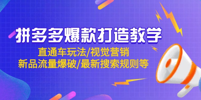 拼多多爆款打造教学：直通车玩法/视觉营销/新品流量爆破/最新搜索规则等-云网创