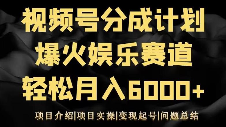 视频号创作分成计划之娱乐赛道轻松日入500+-云网创