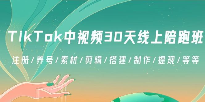 TikTok中视频-30天线上陪跑班：注册/养号/素材/剪辑/搭建/制作/提现/等等-云网创