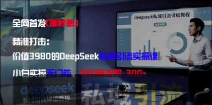 精准打击：价值3980的DeepSeek私域引流实操课，小白实操无门槛，日引精准粉300+-云网创