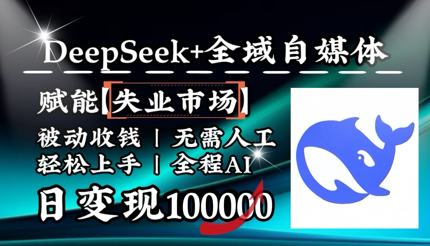 降维打击，DeepSeek+失业市场，全自动操作，结合人人刚需，单月利润轻松破100000＋-云网创