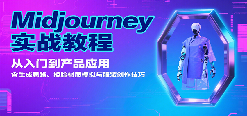 Midjourney实战教程:从入门到产品应用,含生成思路、换脸材质模拟与服装创作技巧-云网创