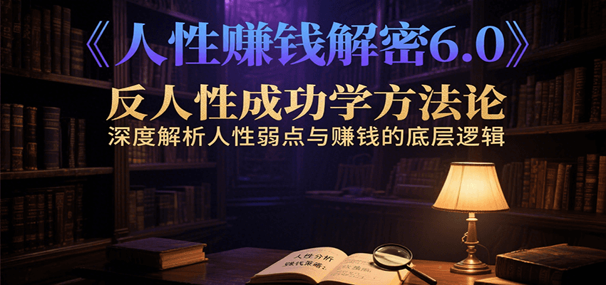 人性赚钱解密6.0，反人性成功学方法论，深度解析人性弱点与赚钱的底层逻辑-云网创