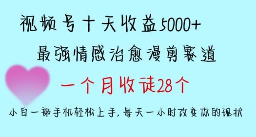 十天收益5000+,多平台捞金,视频号情感治愈漫剪,一个月收徒28个,小白一部手机轻松上手【揭秘】-云网创