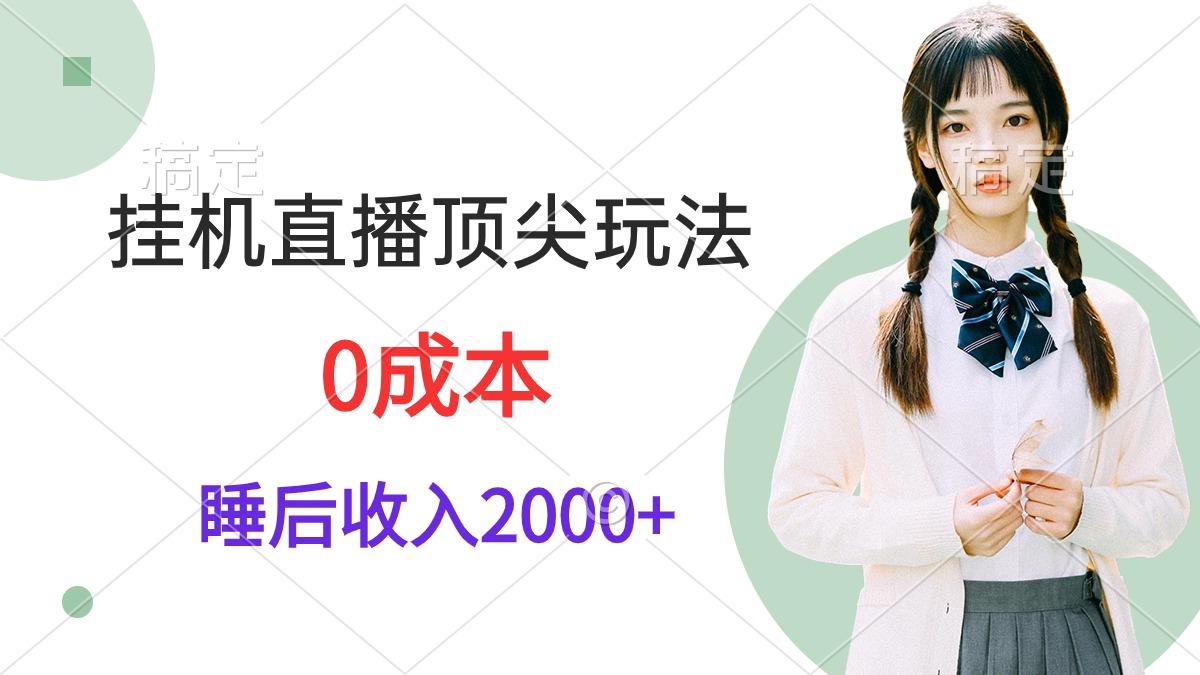 (9715期)挂机直播顶尖玩法，睡后日收入2000+、0成本，视频教学-云网创