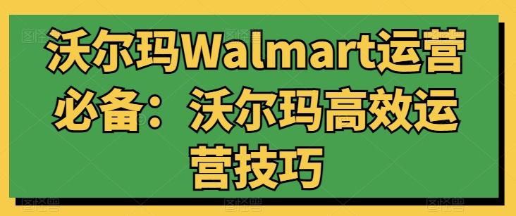沃尔玛Walmart运营必备：沃尔玛高效运营技巧-云网创