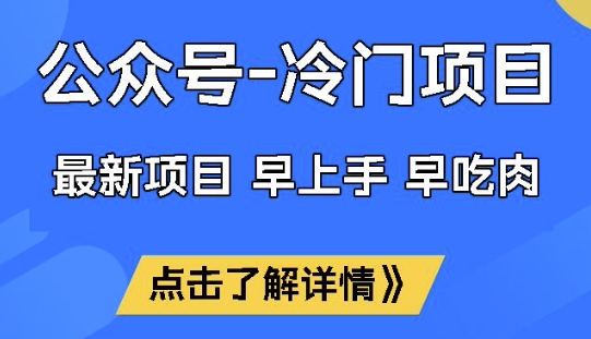 公众号冷门赛道，早上手早吃肉，单月轻松稳定变现1W【揭秘】-云网创