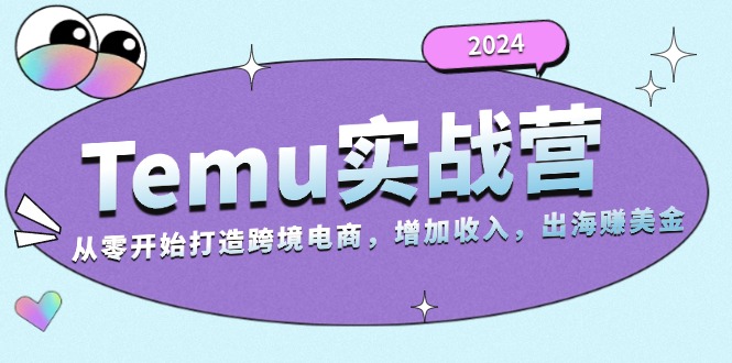 2024Temu实战营：从零开始打造跨境电商，增加收入，出海赚美金-云网创