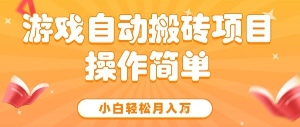 游戏自动搬砖项目，新手小白轻松月入1W+，操作简单，适合懒人的副业【揭秘】-云网创