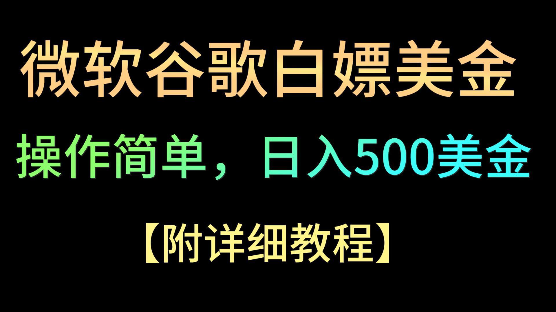 微软谷歌项目3.0，轻松日赚500+美金，操作简单，小白也可轻松入手！-云网创