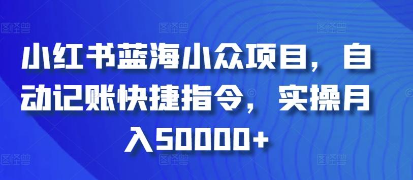 小红书蓝海小众项目，自动记账快捷指令，实操月入50000+【揭秘】-云网创