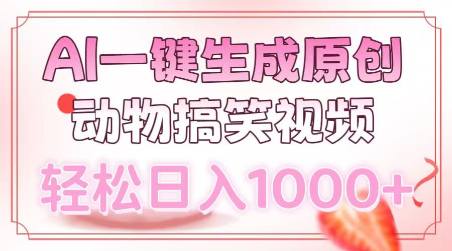 AI一键生成原创动物搞笑视频，轻松日入1000+-云网创