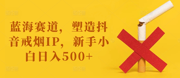 蓝海赛道，塑造抖音戒烟IP，新手小白日入500+【揭秘】-云网创
