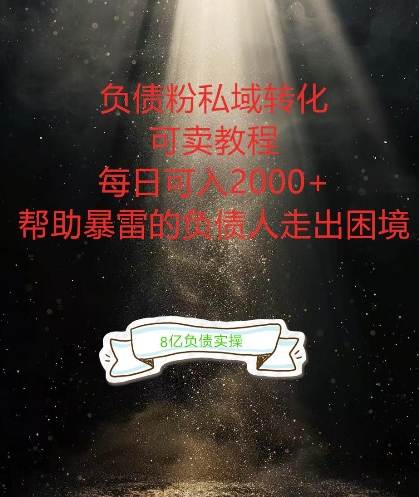 负债粉掘金计划，帮助负债者解决问题，债务规划，债务重组，最好的变现方式【揭秘】-云网创