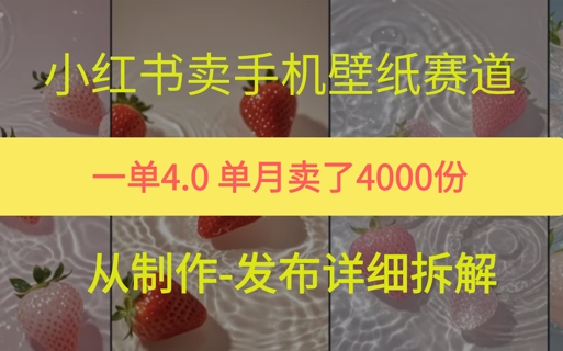 小红薯手机壁纸变现,4块钱一张的图,单月卖了5000份-云网创
