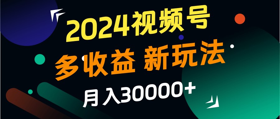 2024视频号多收益的新玩法，月入3w+，新手小白都能简单上手！-云网创