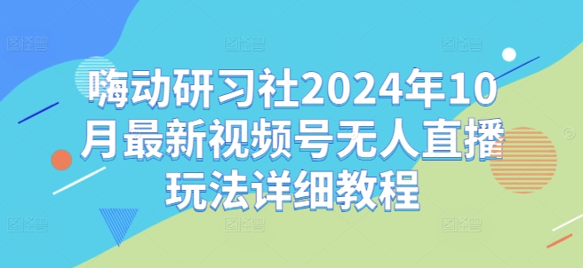 嗨动研习社2024年10月最新视频号无人直播玩法详细教程-云网创