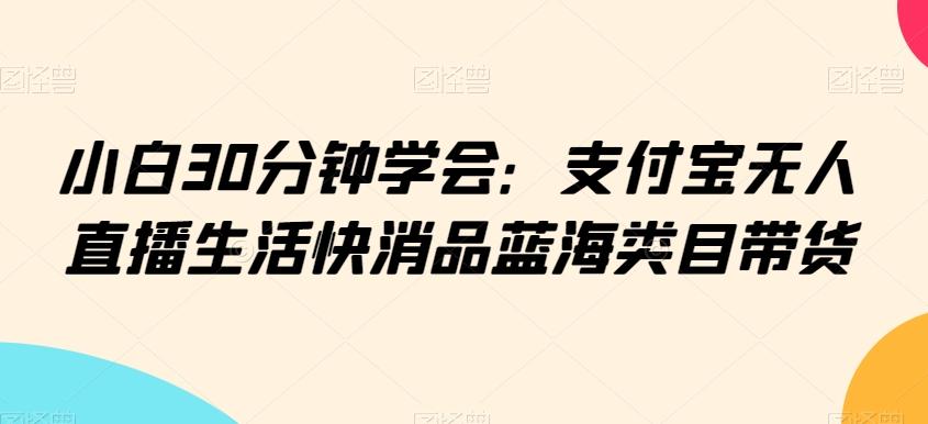 小白30分钟学会：支付宝无人直播生活快消品蓝海类目带货【揭秘】-云网创