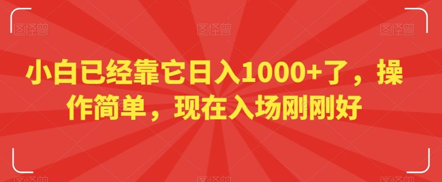 小白已经靠它日入1000+了，操作简单，现在入场刚刚好【揭秘】-云网创
