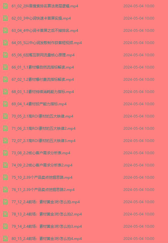 图片[4]-2024单品正价起号，直播素材投流选品：选品课+投流课+素材课+卡首屏/100节-云网创