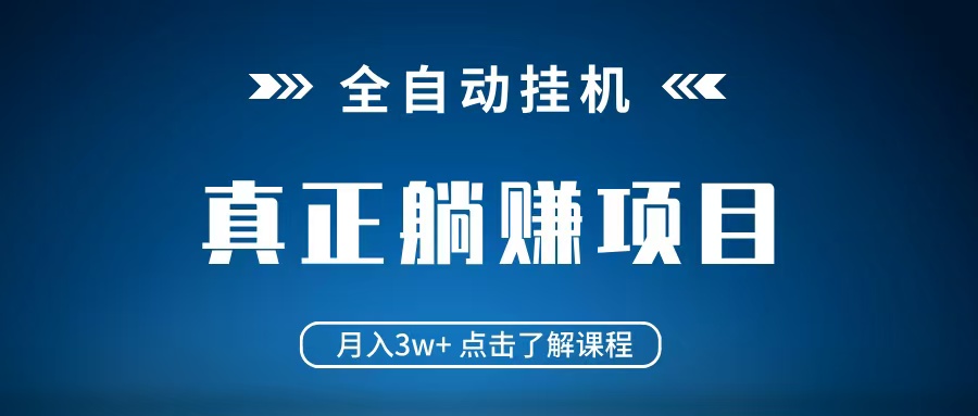 全自动挂机项目 月入3w+ 真正躺平项目 不吃电脑配置 当天见收益-云网创