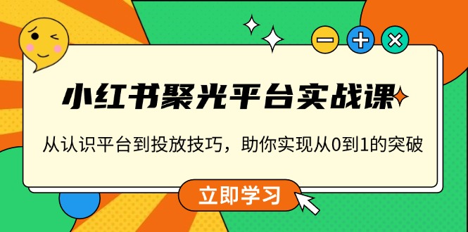 小红书 聚光平台实战课,从认识平台到投放技巧,助你实现从0到1的突破-云网创
