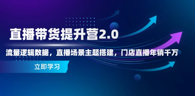 直播带货提升营2.0：流量逻辑数据，直播场景主题搭建，门店直播年销千万-云网创