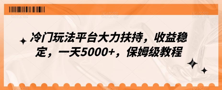 冷门玩法平台大力扶持，收益稳定，一天5000+，保姆级教程（附抖音7天起号法）-云网创