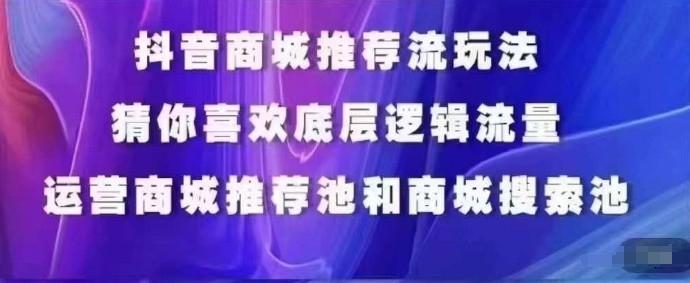 抖音商城运营课程，猜你喜欢入池商城搜索商城推荐人群标签覆盖-云网创