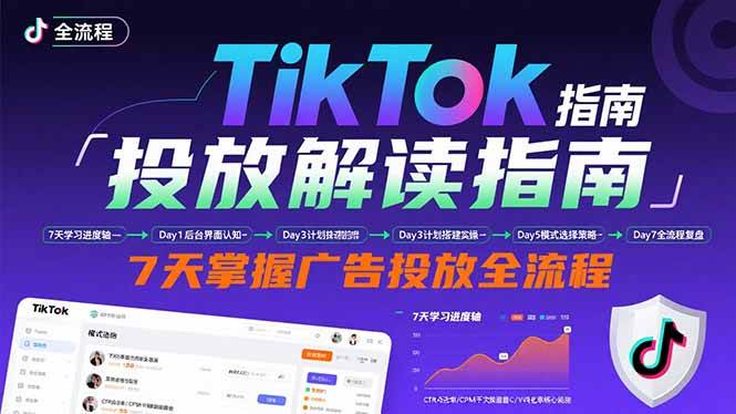 (15753期)TikTok投放解读指南:后台操作/计划建立/模式选择,7天掌握广告投放全流程-云网创