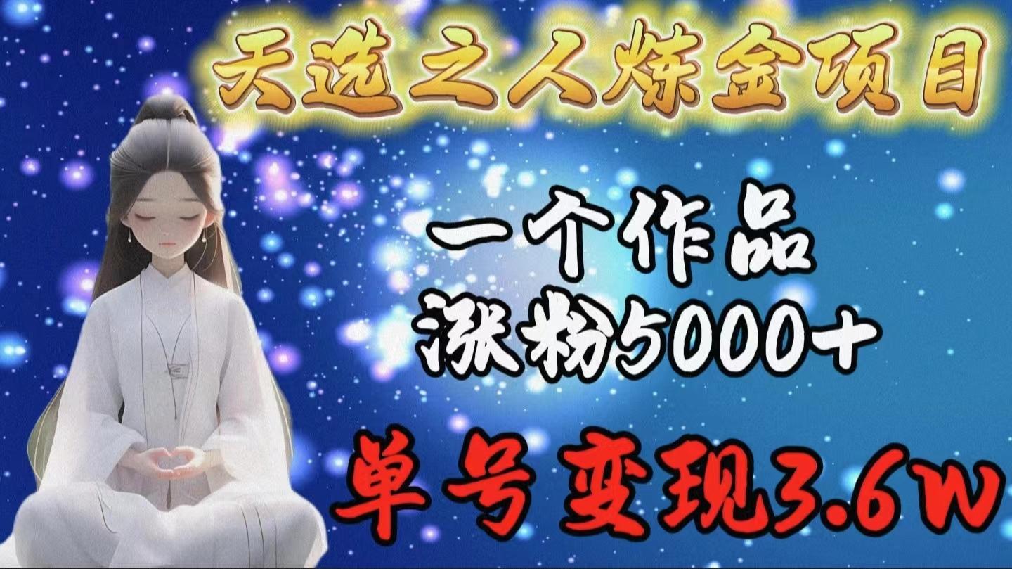 (9693期)天选之人炼金项目,一个作品涨粉5000+,单号变现3.6w-云网创