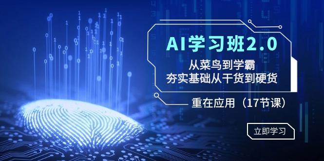 AI学习班2.0：从菜鸟到学霸，夯实基础从干货到硬货，重在应用(17节课)-云网创